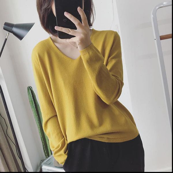 

thin fall women sweaters sweater v neck knitted long sleeve korean style autumn womens pullover pull femme, White;black