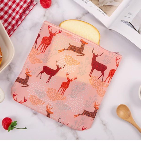 

storage bags 2 pcs snack with zipper food-grade tpu reusable washable bpa long lasting durable for sangwich sasi