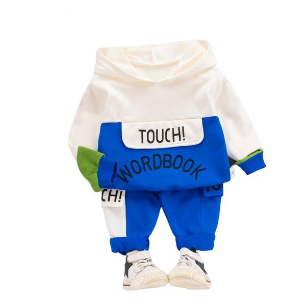 

clothing sets spring autumn children fashion clothes boy baby girls hooded sweatshirt pants toddler letter kids casual tracksuits, White