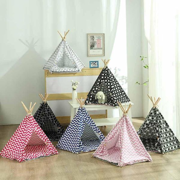 

kennels & pens pet tent house cat dog bed portable teepee with thick cushion and available puppy excursion outdoor indoor