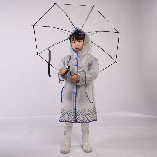 

kids rain children lovely translucent robe raincoat set waterproof outdoor coat impermeable por toda la tormenta jackets, Blue;gray