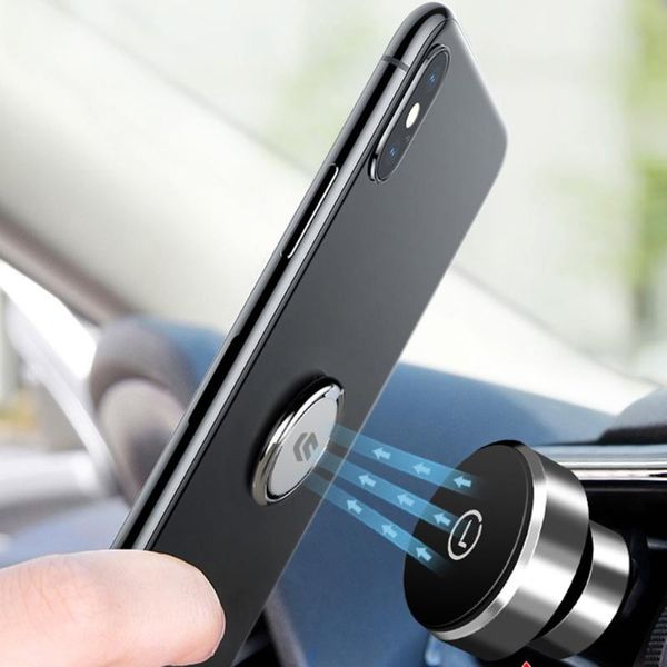 

cell phone mounts & holders multifunctional magnetic car ring bracket all metal integrated synthesis interlocking suction upgrade