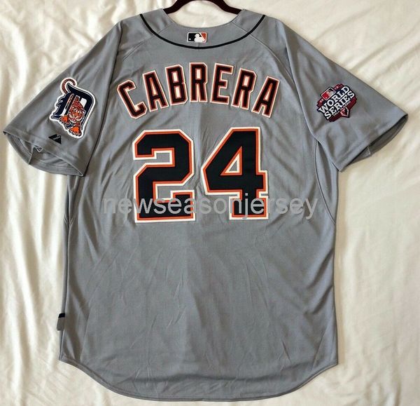 Dikiş #24 Miguel Cabrera Gery Jersey Erkek Kadın Gençlik Beyzbol Forması XS-5XL 6XL