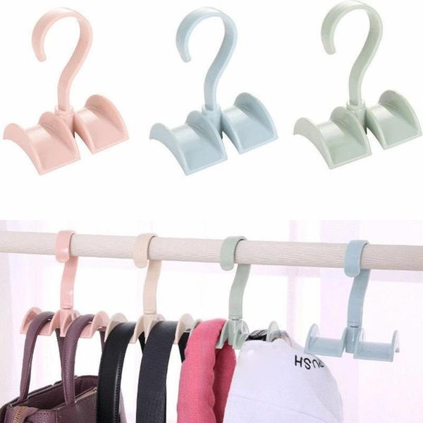 

hangers & racks 1pc multifunction tie coat closet hanger bag plastic wardrobe organizer rotated storage rack laundry tool without punch