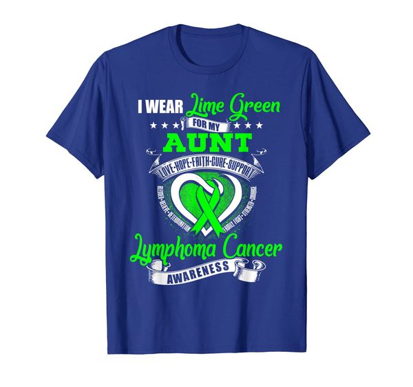 

i wear lime green for my aunt lymphoma cancer awareness tee, White;black