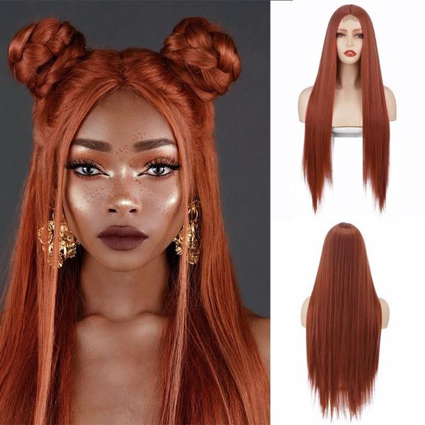 

14inch long straight orange in hairheat-resistant real swiss lace front wigs human hair wigs baby hair for black women