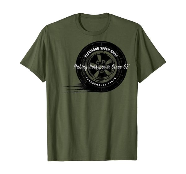 

Richmond Speed Shop Hotrod Wheel Vintage Graphic T-Shirt, Mainly pictures