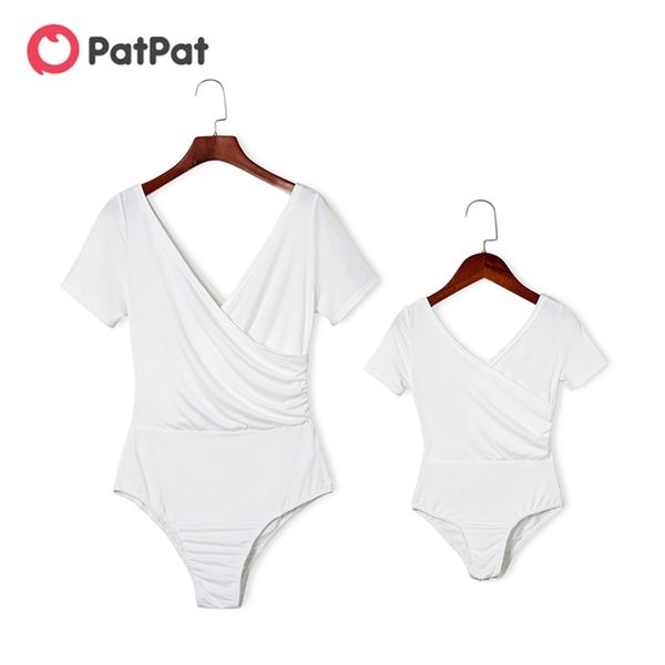 

summer cross v-neck short-sleeve rompers for mommy and me 210528, Blue