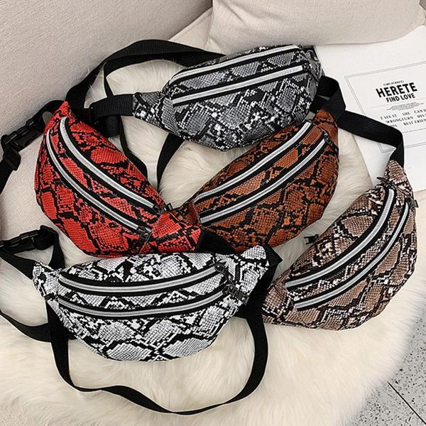 

Serpentine Waist Bag Women Fashion Fanny Pack PU Travel Party Hip Bum Ladies Belt Pouch Pocket Purse For Phone Card Bags
