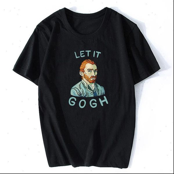 

women fashion tumblr t shirt harajuku print short sleeve o neck van gogh art tees for aesthetic clothes, White