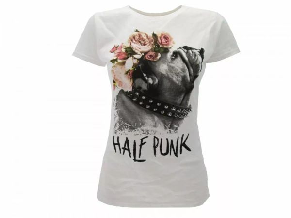 

t shirt only words woman basik half punk original 100% cotton white, White;black