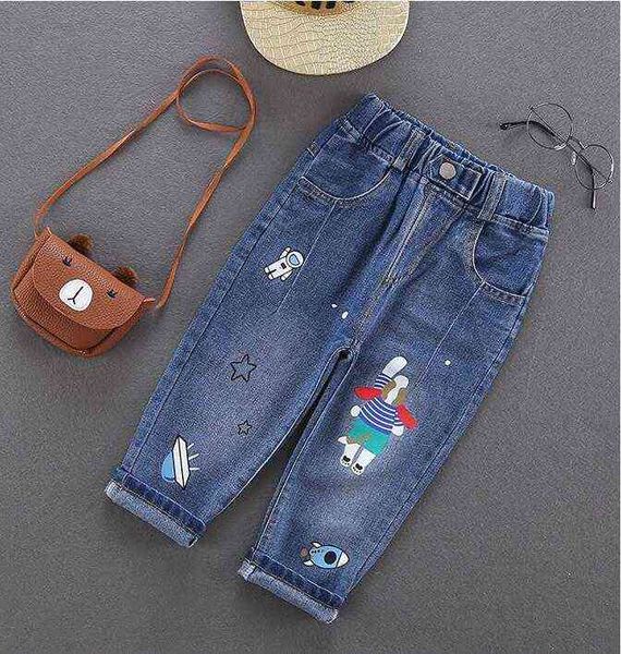 

baby pants boys girls jeans spring autumn stretchy denim trousers children clothes toddler clothing babe pants size 90-130 g1220, Blue