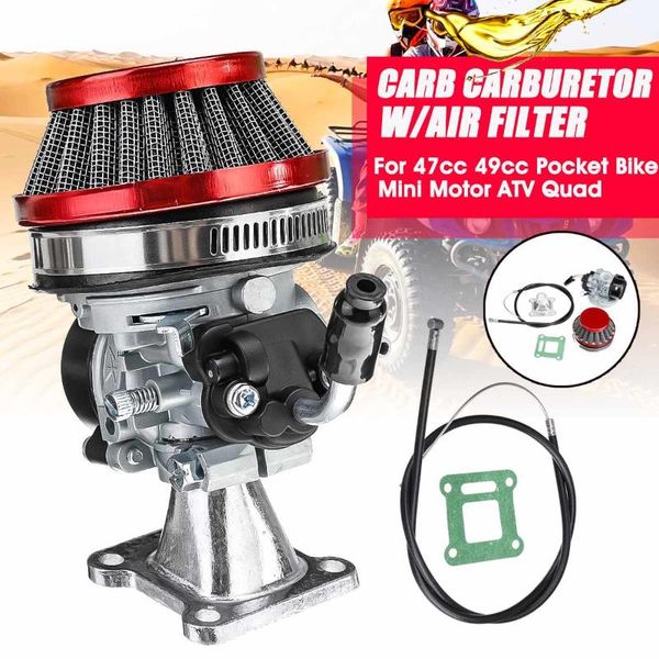 

6pcs/set carb carburetor with air filter gasket for 47cc 49cc pocket bike mini moto atv quad motorcycle fuel system