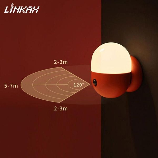 

smart induction night light pir motion sensor led stairway lamp usb rechargeable cabinet lantern bedroom creative gift