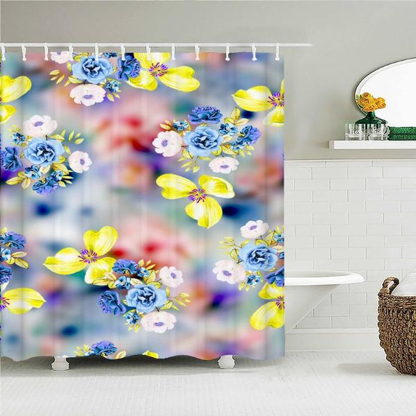 

shower curtains colorful beautiful flowers butterfly print curtain waterproof bathroom decoration home