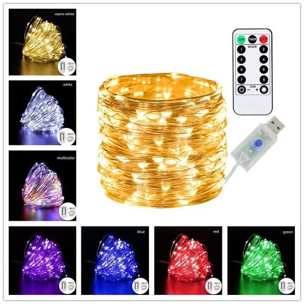 

strings usb led string fairy lights remote control 5m/10m/20m copper wire garland lamp christmas