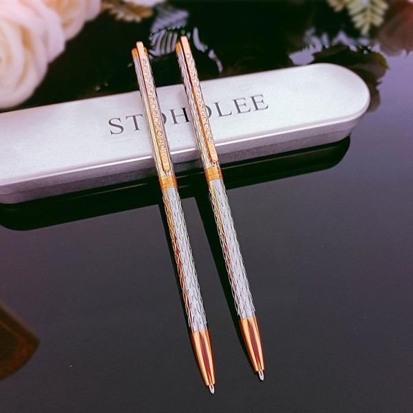 

ballpoint pens high-quality parker luxury gift pen 0.7mm metal signature blue ink school business office stationery supplies, Blue;orange
