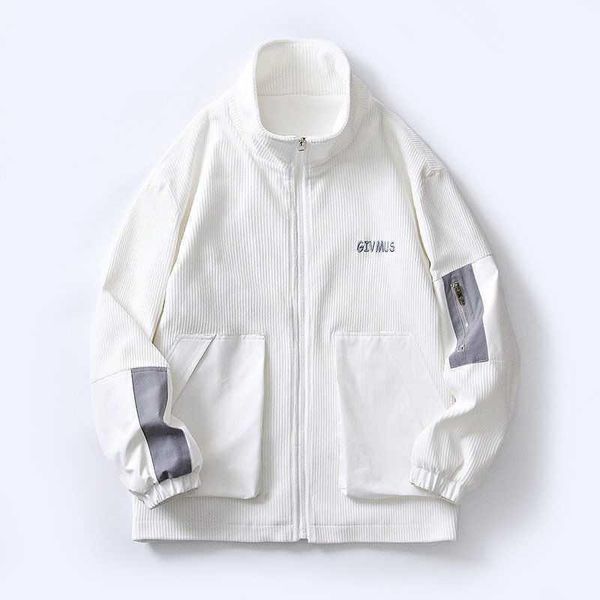 

men's jackets spring and autumn fashion jacket youth corduroy male college students pure white student clothes, Black;brown