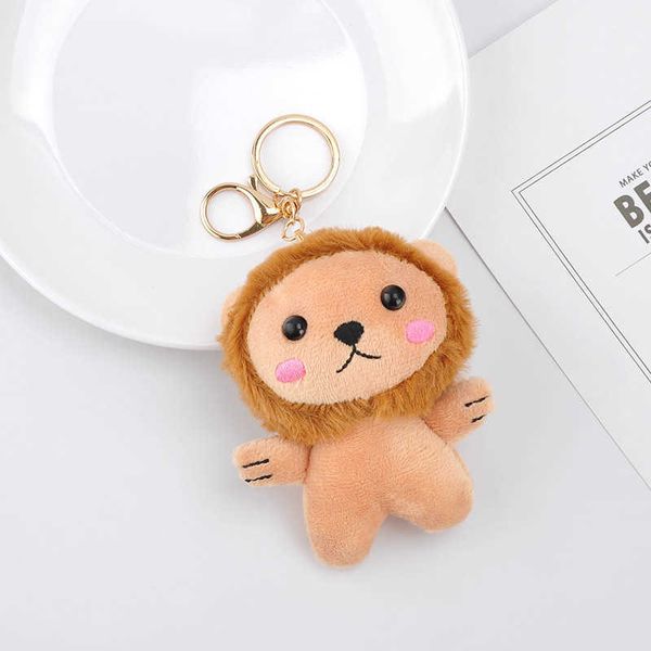 

3pcs/lot cute plush pendant clamshell doll shy lion keychain toys 11cm wj04