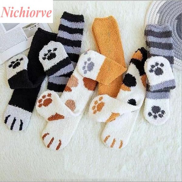 

winter coral fleece thickening plus pile loop socks female cat's claw socks warmth tube socks fabric great elasticity universally appli