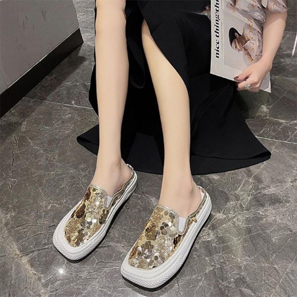 

sandals 2021 explosion models women's platform baotou hollow slippers non-slip breathable mesh sequins, Black