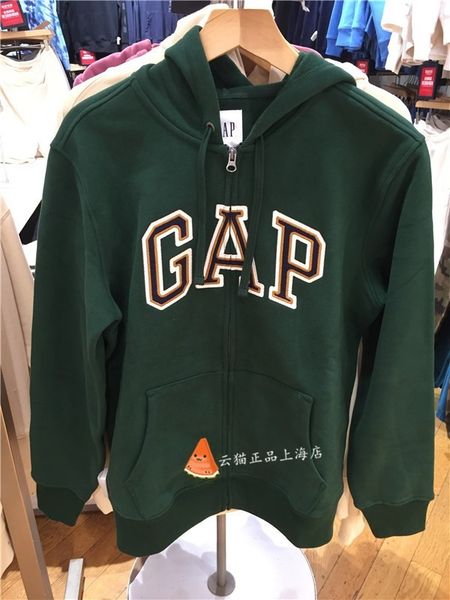 

brand hoodie gap men's women's spring autumn zipper couple 618866 853131, Black