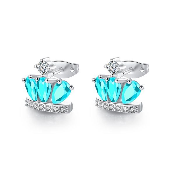 

stud crown shape earrings for women -selling gift girl jewelry studs stainless steel 2021 colorful, Golden;silver