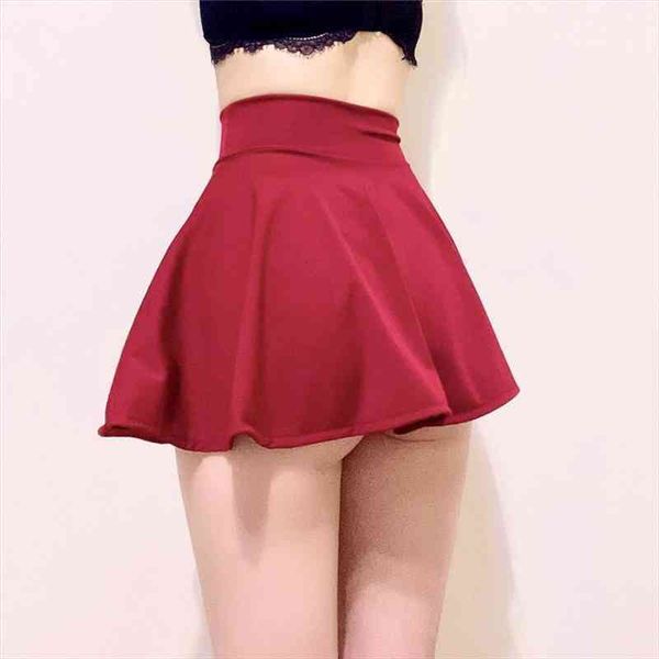 

big hem flared pleated women high waist skirts lady mini skirts outdoor sweet harajuku girls dance short skirt wear, Black