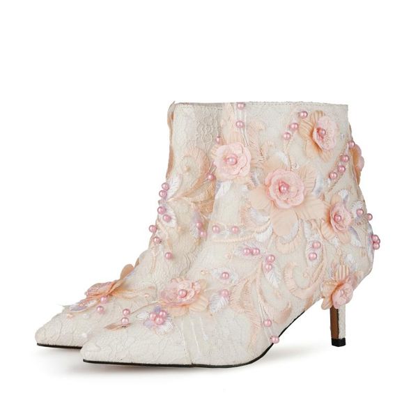 

boots women wedding dreamy floral bridal shoes, Black