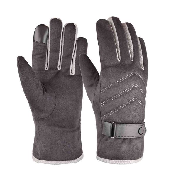 

suede warm glov in autumn and winter men's psh thickened outdoor riding windproof touch screen