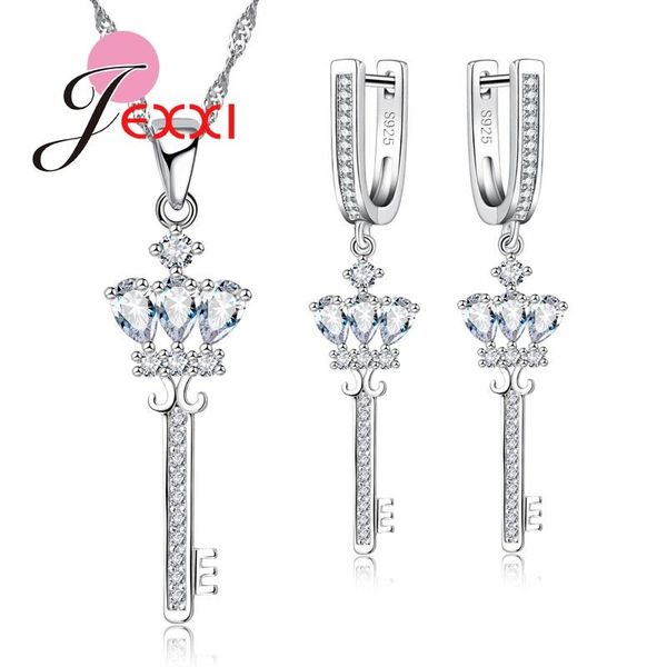 

bracelet, earrings & necklace jemmin fine lamp design sterling silver crystal jewelry set for women wedding pendent and, Black
