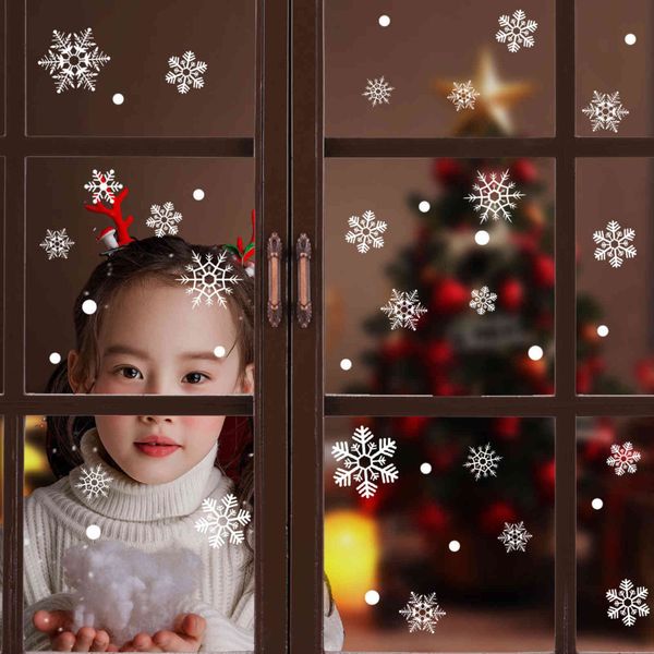 

christmas decorations snowflakes electrostatic stickers window glass