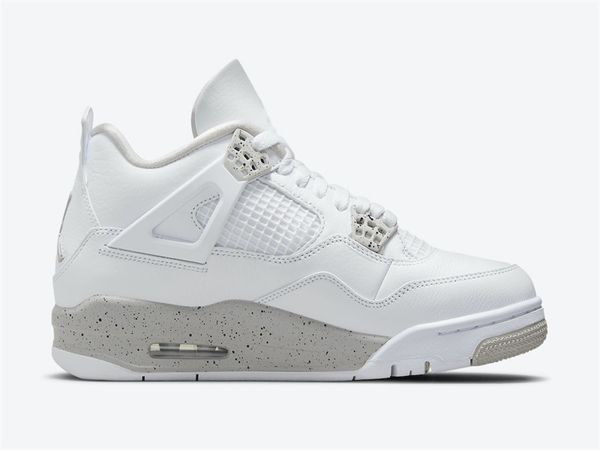 

with box designer iv white oreo basketball shoes jumpman 4 tech grey designer sports sneakers ship size, Black