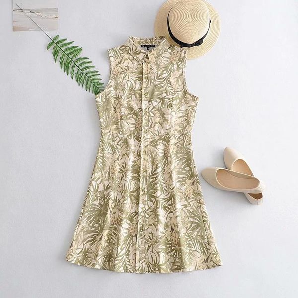 

casual dresses women summer sleeveless dress 2021 fashion tropical prints above knee modern lady, Black;gray