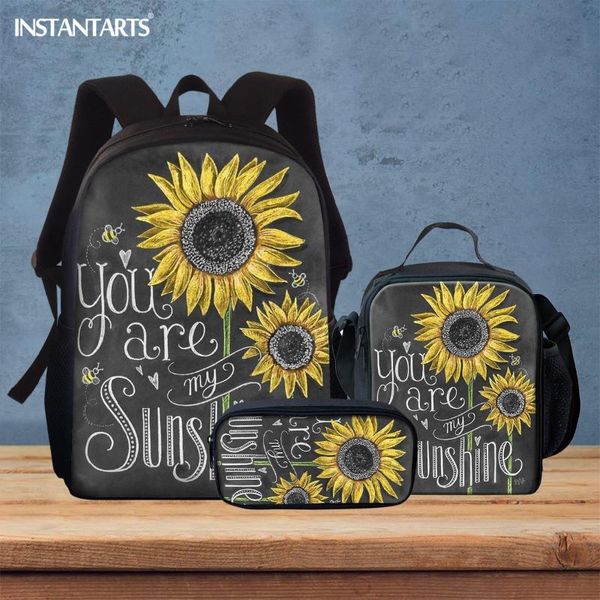 My Sunshine Print Kids School School com lápis meninos meninas de volta para o fofo desenho animado Satchel Bookbags Rucksack