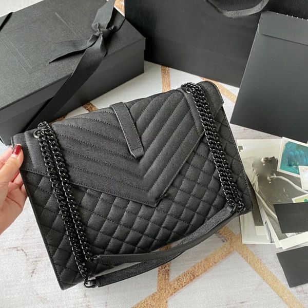 

evening bags classic lady's shoulder bag caviar cowhide handbag chain oblique purse