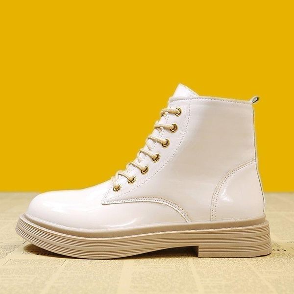 

boots women white ankle motorcycle female autumn winter shoes woman punk 2021 spring, Black