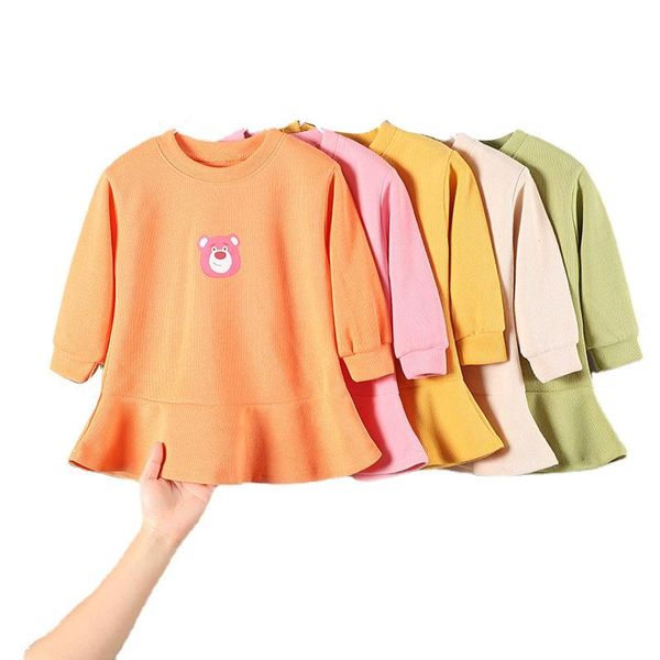 

girl's dresses girl autumn dress 2021 korean baby long sleeve skirt princess and winter girls clothes, Red;yellow