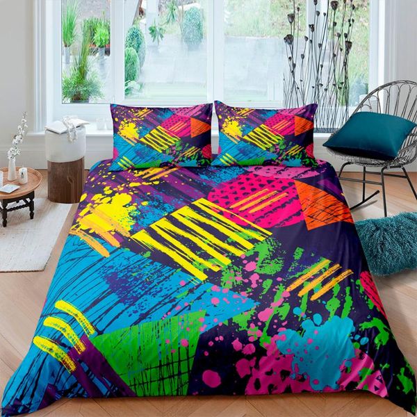 

bedding sets cool colorful painting set fashion 3d print comforter luxury  king single size duvet cover home textile decor