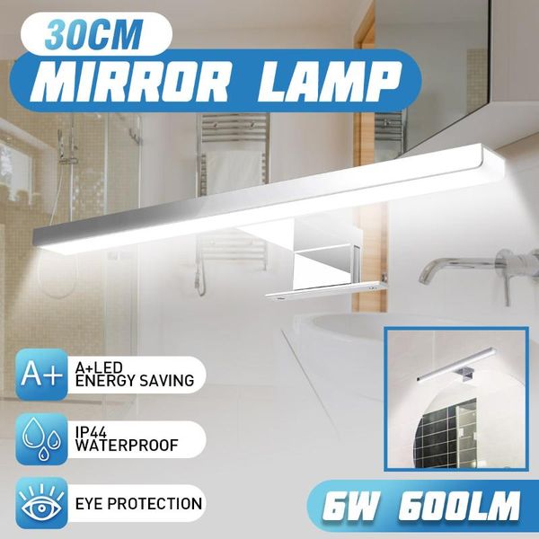 

wall lamp indoor led light mirror 6w 600lm white 30cm waterproof aluminum lighting bathroom restroom makeup
