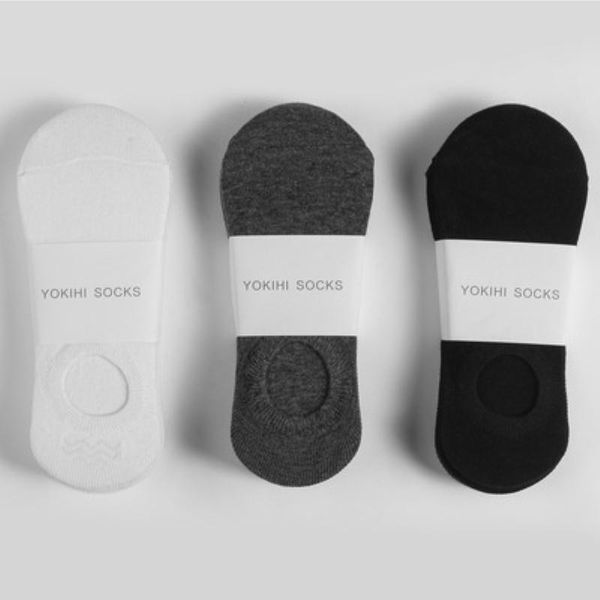 

men's socks solid color boat thin summer invisible low to help foot stockings, Black
