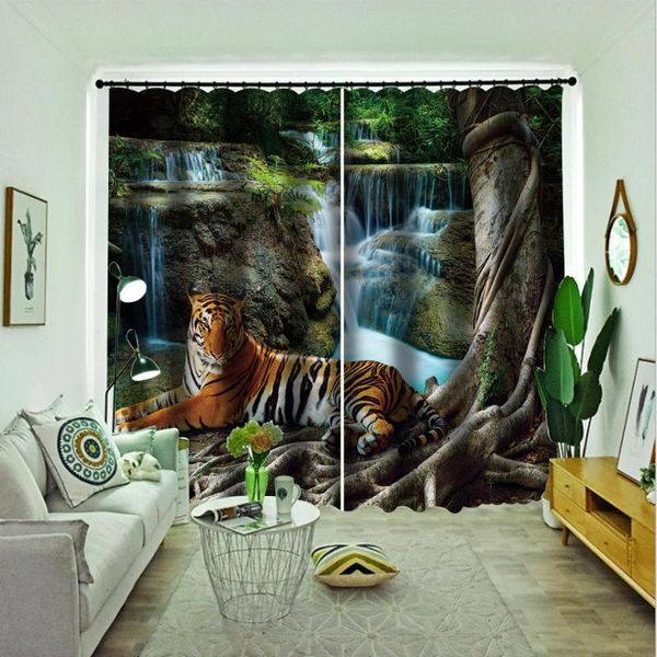

curtain & drapes custom size blackout window cortinas for living room bedroom tiger printing kids tree