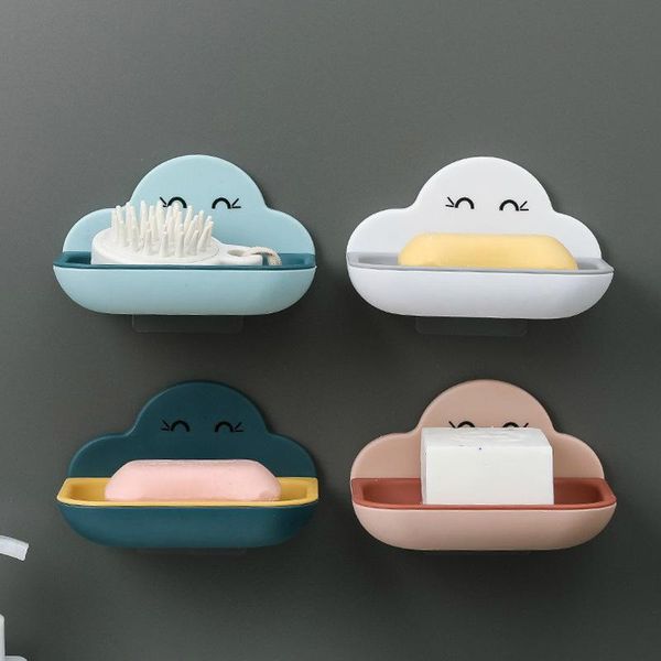 

soap dishes cute removable drainers plastic holder portable container saver box case for bathroom shower home outdoor camping