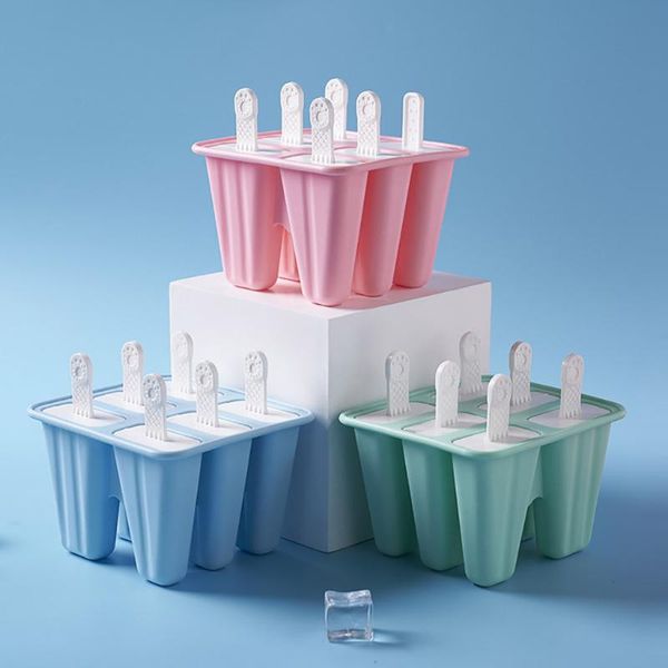 

creative silicone 6 hole popsicle mold ice molds classic trays reusable diy cream maker tool kitchen accessories baking moulds