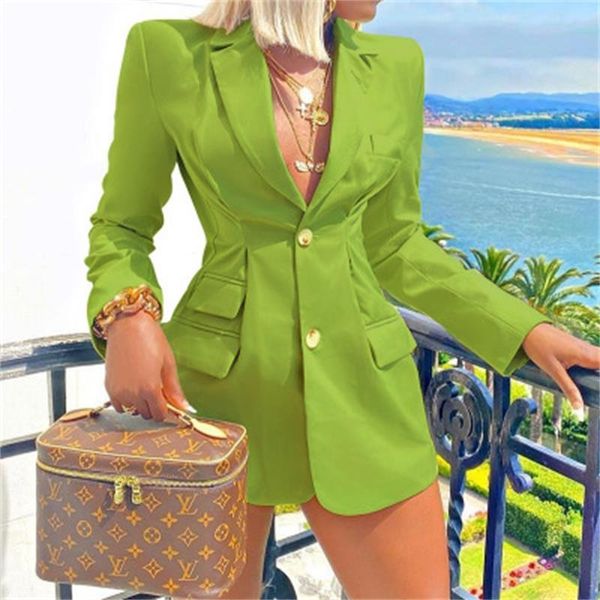 

women's suits & blazers fashion blazer women coat spring autumn green rose red long sleeve loose leisure business, White;black