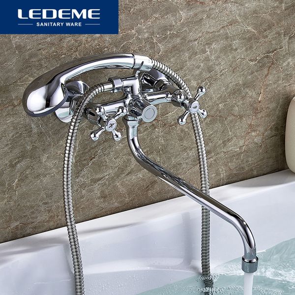 

other faucets, showers & accs ledeme bathtub shower s classic chrome plated single holder long nose brass bathroom bath mixer tap l2308 xfq4