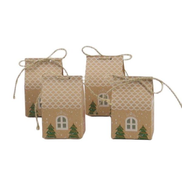 

gift wrap christmas candy bags house shape box cookie packaging boxes tree pendants party decorations