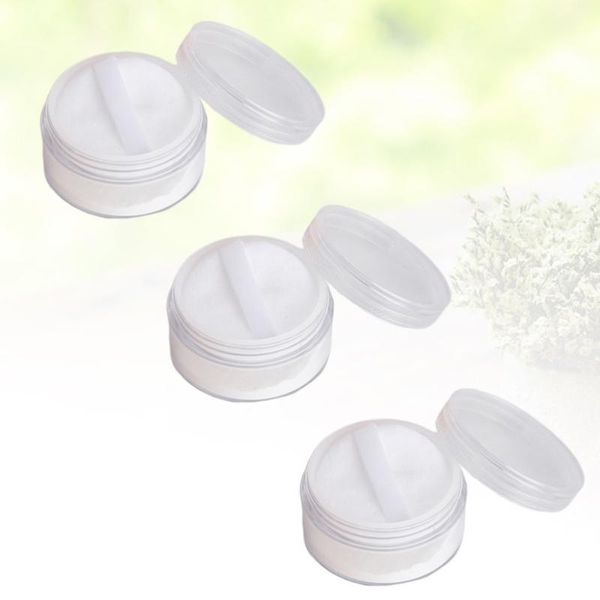 

storage bottles & jars 3pcs mini loose powder boxes portable makeup subpackage case cosmetic travelling bottle with puff 50g