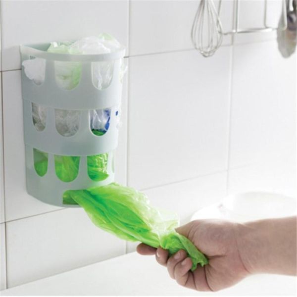 

storage bottles & jars household kitchen grocery bag holder plastic dispenser wall mounted rubbish basket recycle shopping