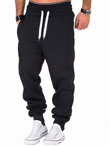 

men slant pockets drawstring sweatpants i3vr#, Black